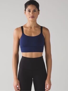 lululemon Both Ways Bra Hero Blue Sports Bra with Black Straps Sz S